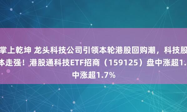 掌上乾坤 龙头科技公司引领本轮港股回购潮，科技股集体走强！港股通科技ETF招商（159125）盘中涨超1.7%
